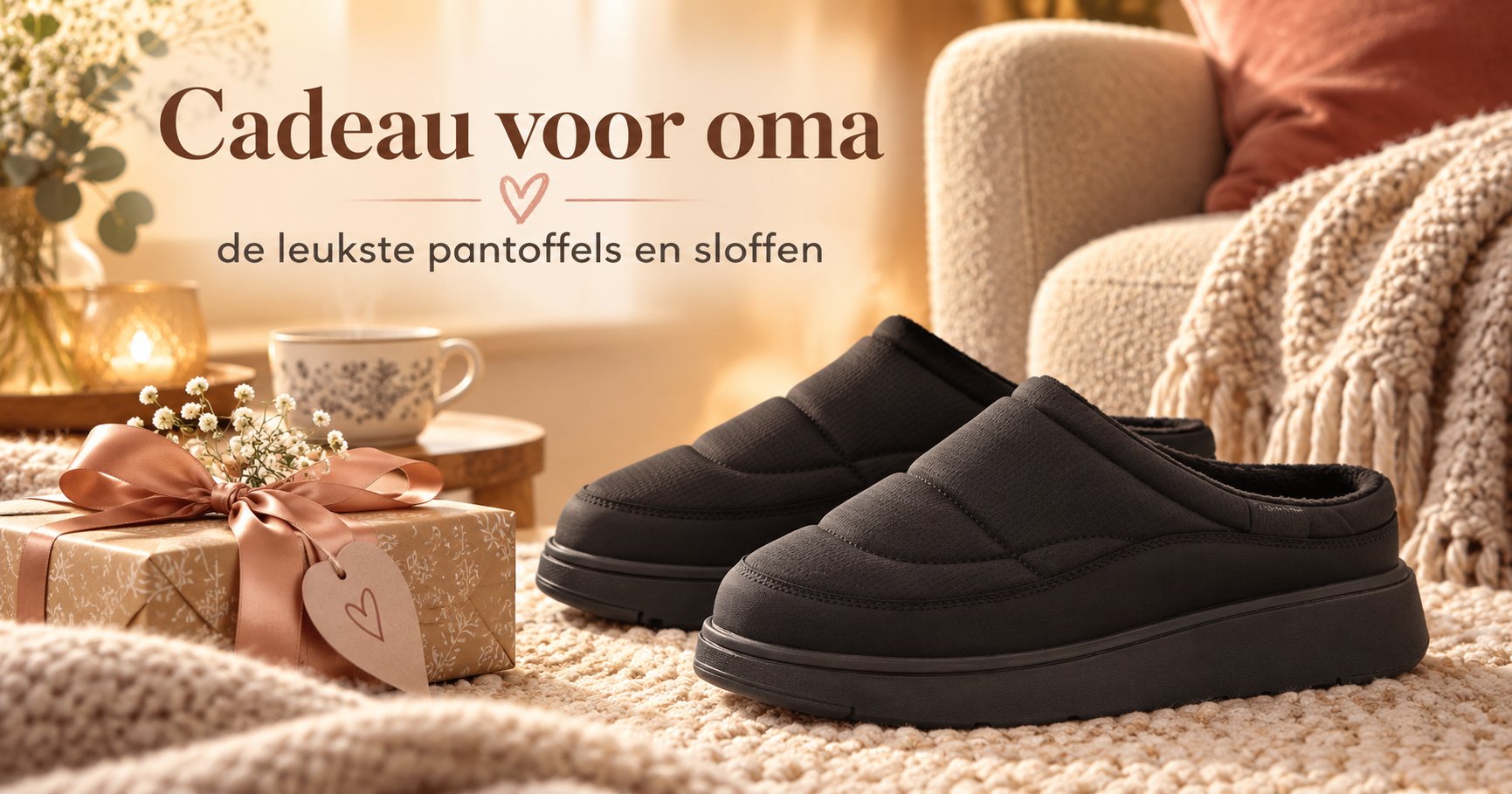 Warme pantoffels als cadeau voor oma