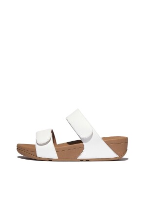 FitFlop Lulu Adjustable Leather Slides urban white 