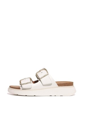 FitFlop Gen-FF Buckle Two-Bar Leather Slides urban white 