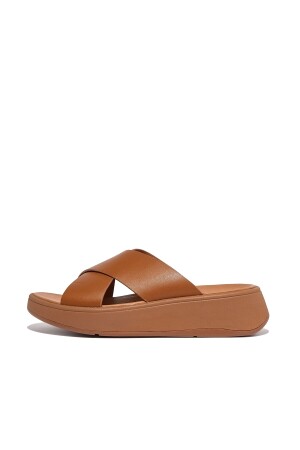 FitFlop F-Mode Flatform Cross Slides light tan 