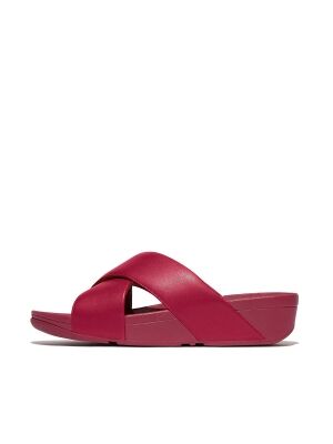 FitFlop Lulu Cross Slide Sandals redberry