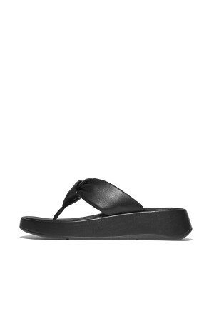 FitFlop F-Mode Knot Soft-Leather Flatform Toe-Post all black 