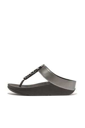 FitFlop Halo Bead-Circle Metallic Toe-Post pewter black 