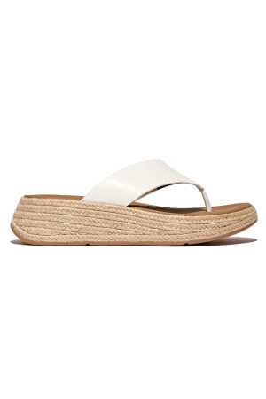 FitFlop F-Mode Espadrille Leather Flatform T/Post urban white 