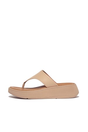 FitFlop F-Mode Leather Flatform Toe-Post latte beige 