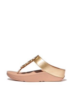 FitFlop Halo Metallic-Trim Toe-Post Sandals platino 