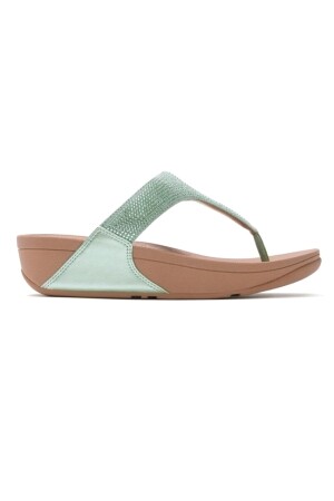 FitFlop Lulu Toepost-Hotfix metallic frosted sage 