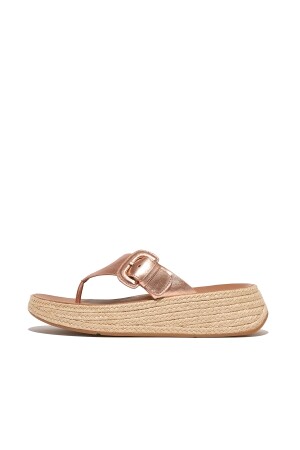 FitFlop F-Mode Espadrille Adj. Leather Flatform rose gold 