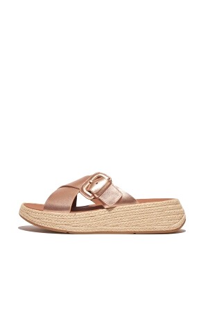 FitFlop F-Mode Espadrille Buckle M/Leather Flatform rose gold 