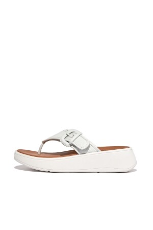 FitFlop F-Mode Buckle Canvas Flatform Toe-Post seafoam blue 