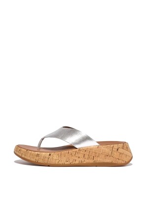 FitFlop F-Mode Cork Flatform platino 