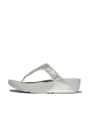 FitFlop Lulu Crystal-Mix Toe-Post silver