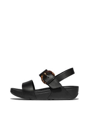 FitFlop Lulu Resin-Buckle Leather Back-Strap all black 