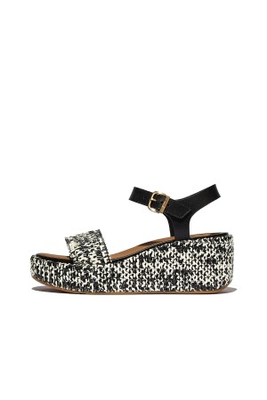 FitFlop Platfforms Woven Wedge Ankle-Strap black 