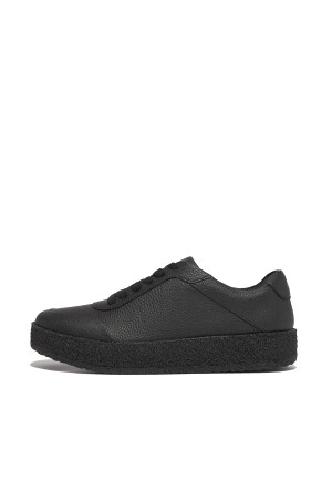 FitFlop Rally Tumbled Leather Crepe Sneakers all black 