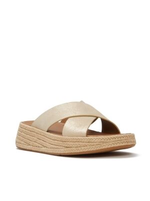 FitFlop F-Mode Espadrille Shimmersuede Cross Slides