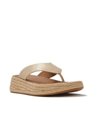 FitFlop F-Mode Espadrille Shimmersuede Toe-Post Sandals