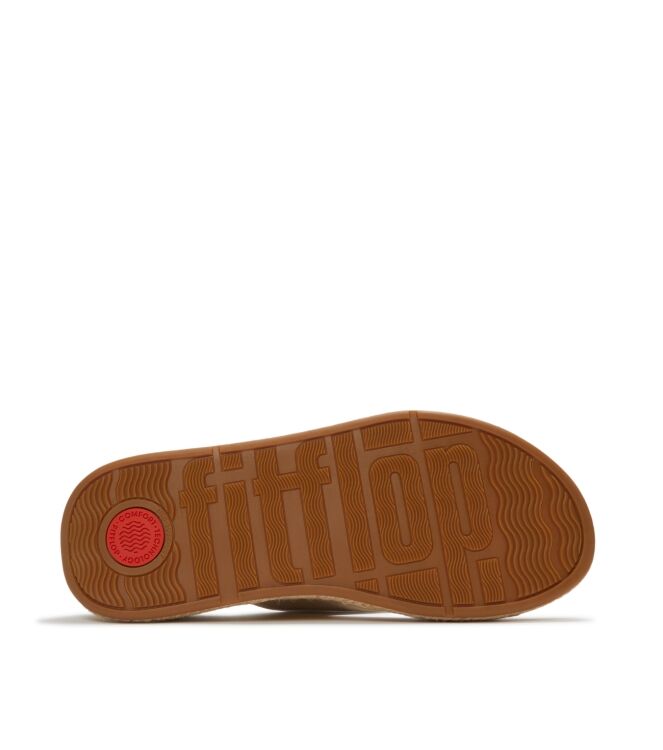 FitFlop f-mode espadrille shimmersuede toe-post sandals platino Direct leverbaar uit de webshop van www.meijerink-schoenen.nl/