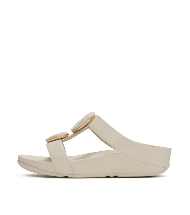 FitFlop fino marbled-stone h-bar slides paris beige Direct leverbaar uit de webshop van www.meijerink-schoenen.nl/