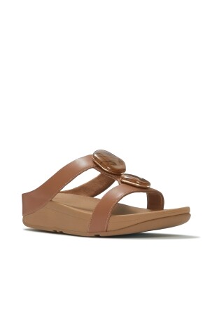 FitFlop Fino Marbled-Stone H-Bar Slides 