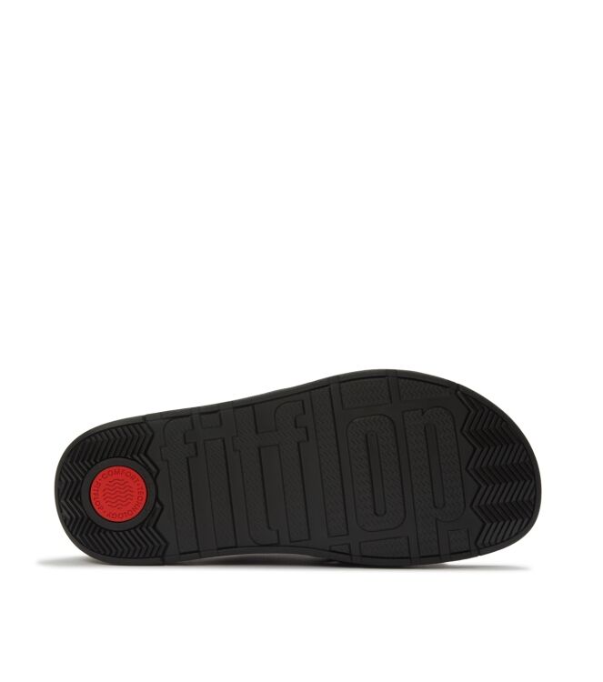 FitFlop gen-ff buckle graphic-weave two-bar slides black Direct leverbaar uit de webshop van www.meijerink-schoenen.nl/