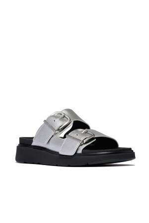 FitFlop Gen-FF Buckle Tumbled-Leather Two-Bar Slides 
