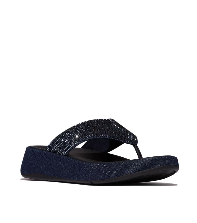 FitFlop f-mode toe post - denim and hotfix dark denim Direct leverbaar uit de webshop van www.meijerink-schoenen.nl/