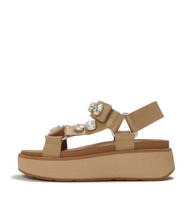 FitFlop gen-ff max ultra-jewel  leather back-strap sandals cappuccino Direct leverbaar uit de webshop van www.meijerink-schoenen.nl/