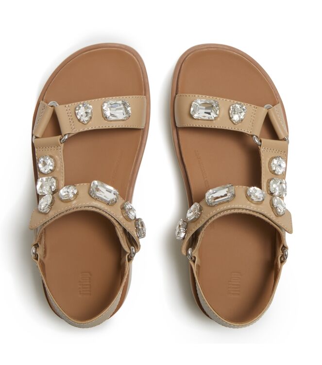 FitFlop gen-ff max ultra-jewel  leather back-strap sandals cappuccino Direct leverbaar uit de webshop van www.meijerink-schoenen.nl/