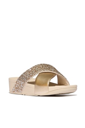 FitFlop Lulu Crystal-Mix  Metallic Cross Slides 