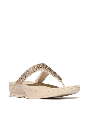 FitFlop Lulu Crystal-Mix Metallic Toe-Post Sandals 