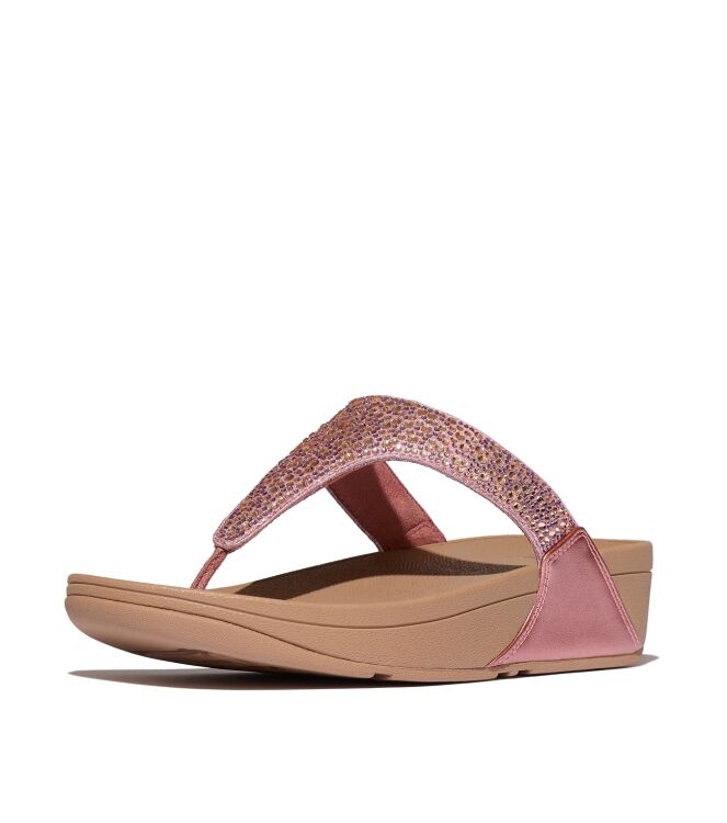 FitFlop lulu crystal-mix metallic toe-post sandals metallic rust rose Direct leverbaar uit de webshop van www.meijerink-schoenen.nl/