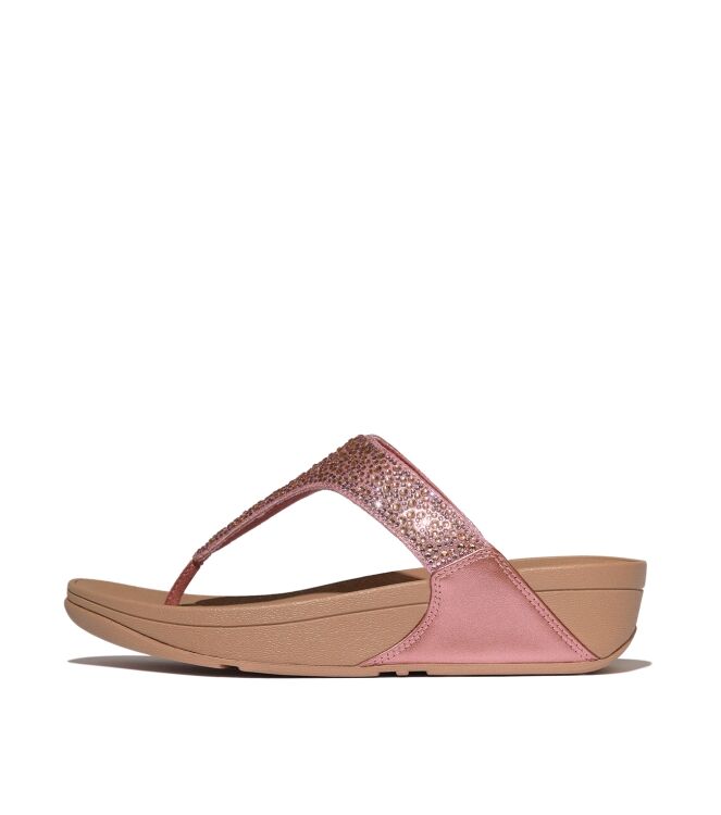 FitFlop lulu crystal-mix metallic toe-post sandals metallic rust rose Direct leverbaar uit de webshop van www.meijerink-schoenen.nl/