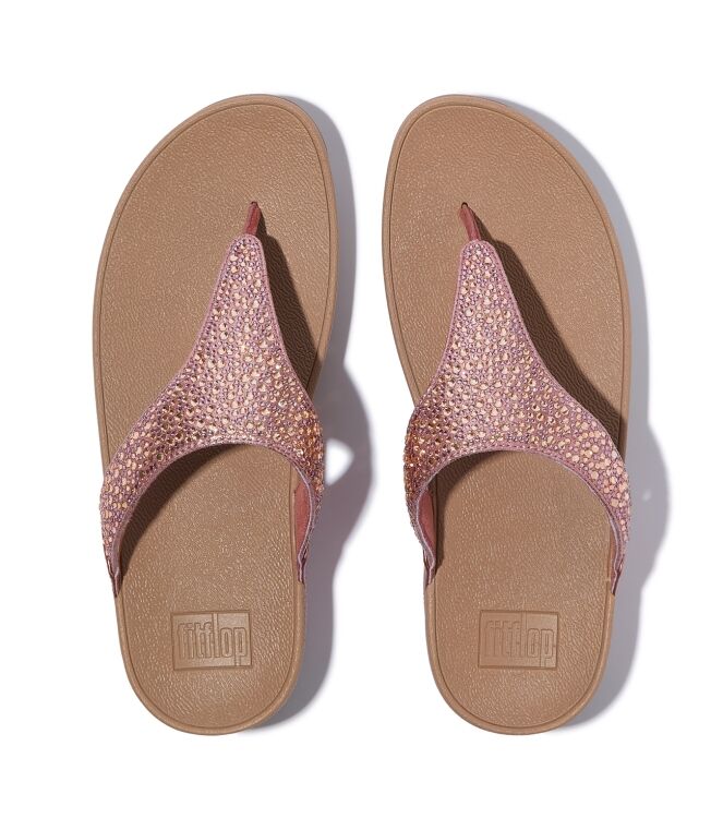 FitFlop lulu crystal-mix metallic toe-post sandals metallic rust rose Direct leverbaar uit de webshop van www.meijerink-schoenen.nl/
