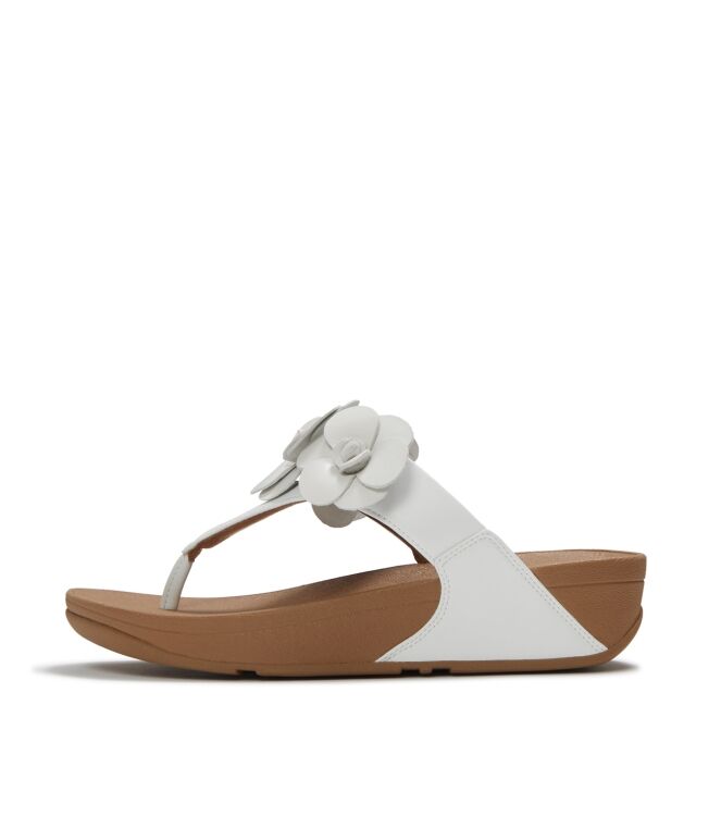 FitFlop lulu flower toe-post sandals urban white Direct leverbaar uit de webshop van www.meijerink-schoenen.nl/