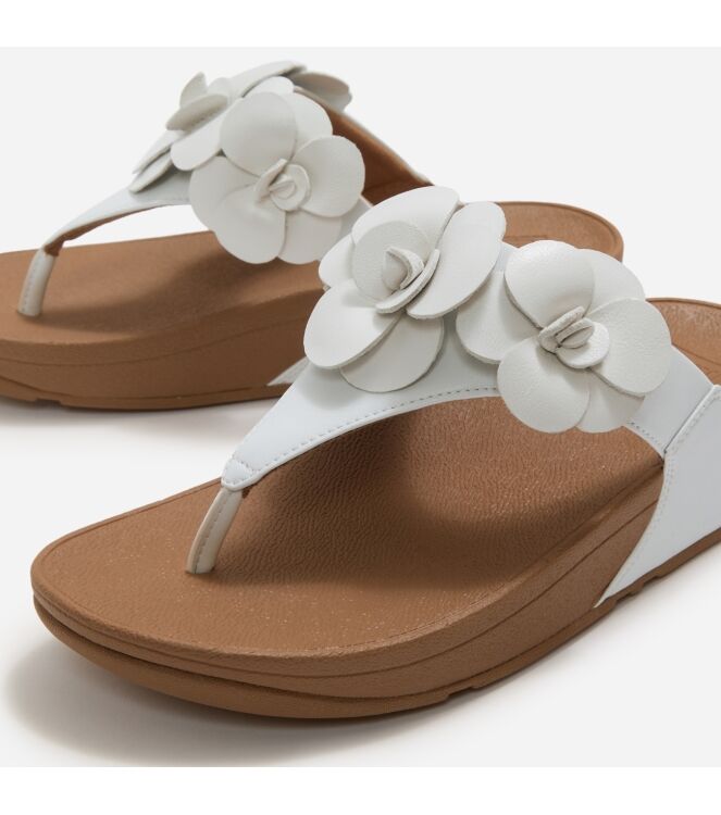 FitFlop lulu flower toe-post sandals urban white Direct leverbaar uit de webshop van www.meijerink-schoenen.nl/