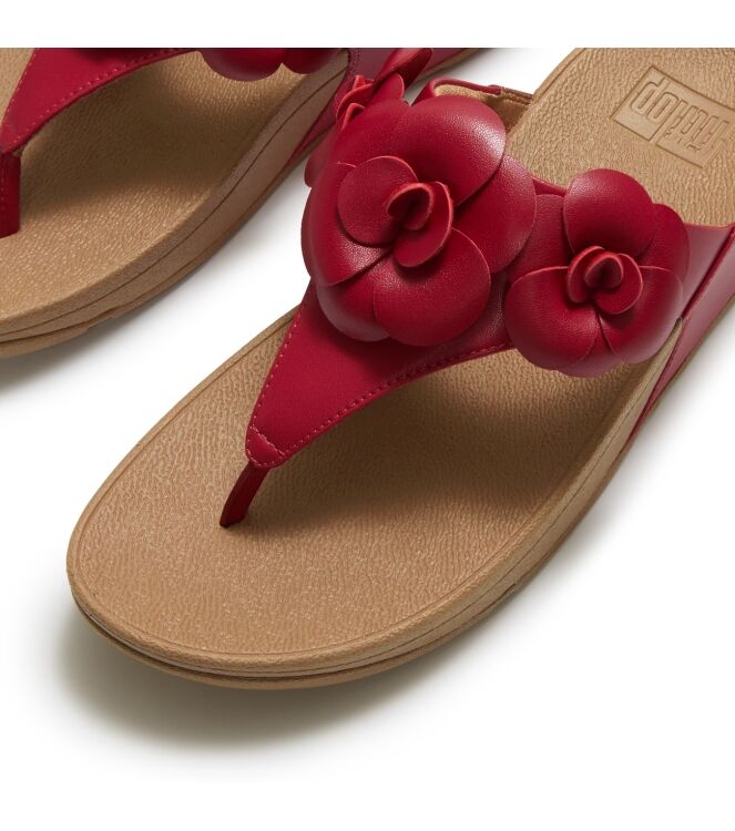 FitFlop lulu flower toe-post sandals burnt berry Direct leverbaar uit de webshop van www.meijerink-schoenen.nl/