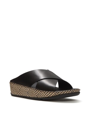 FitFlop Lulu Lux Graphic-Weave Leather Cross Slides 