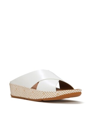 FitFlop Lulu Lux Graphic-Weave Leather Cross Slides 