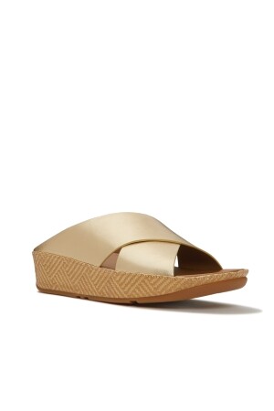FitFlop Lulu Lux Graphic-Weave Leather Cross Slides 