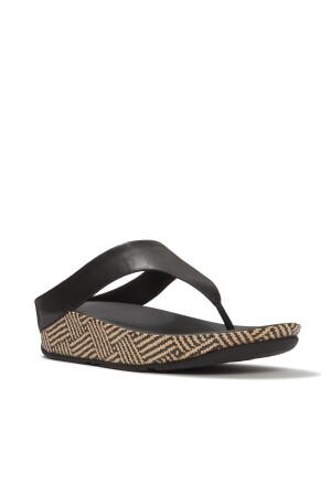 FitFlop Lulu Lux Graphic-Weave Leather Toe-Post Sandals 