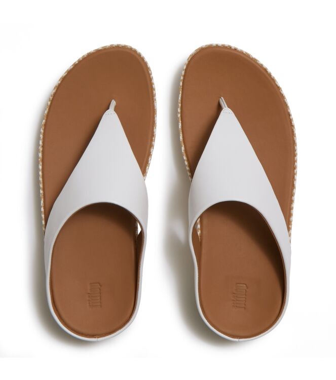 FitFlop lulu lux graphic-weave leather toe-post sandals urban white Direct leverbaar uit de webshop van www.meijerink-schoenen.nl/