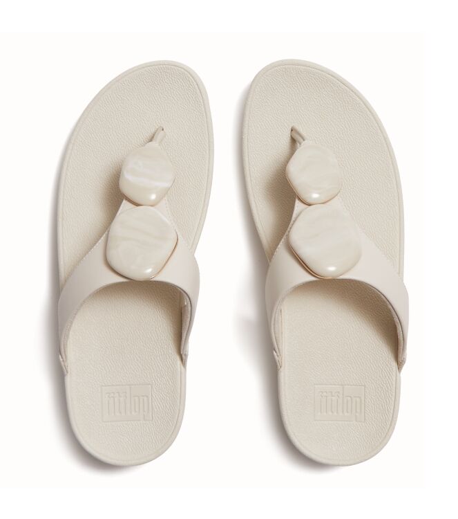 FitFlop lulu marbled-stone toe-post sandals paris beige Direct leverbaar uit de webshop van www.meijerink-schoenen.nl/