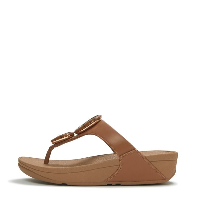 FitFlop lulu marbled-stone toe-post sandals deep tan Direct leverbaar uit de webshop van www.meijerink-schoenen.nl/