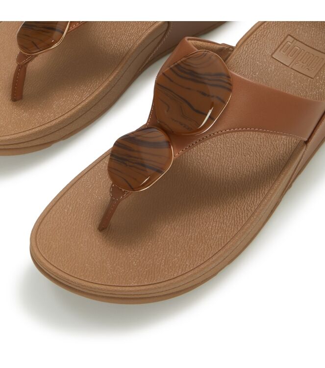 FitFlop lulu marbled-stone toe-post sandals deep tan Direct leverbaar uit de webshop van www.meijerink-schoenen.nl/