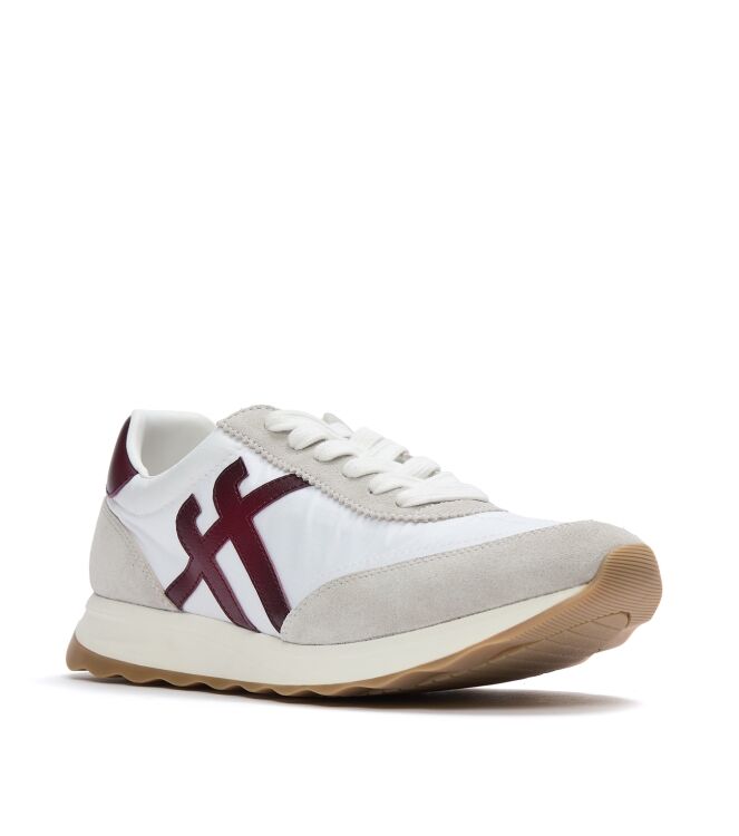 FitFlop retro-q ff fabric/suede trainers urban white/dark merlot Direct leverbaar uit de webshop van www.meijerink-schoenen.nl/