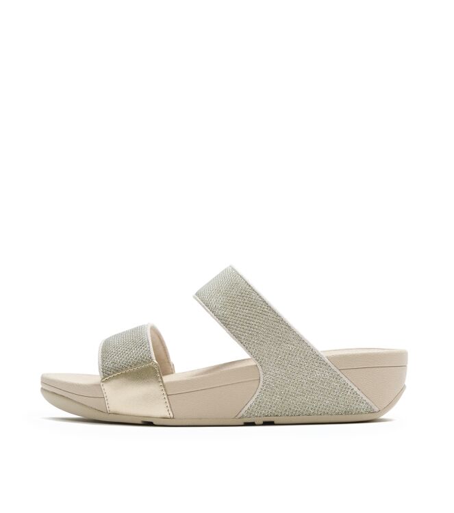 FitFlop lulu shimmerglitz slides platino Direct leverbaar uit de webshop van www.meijerink-schoenen.nl/