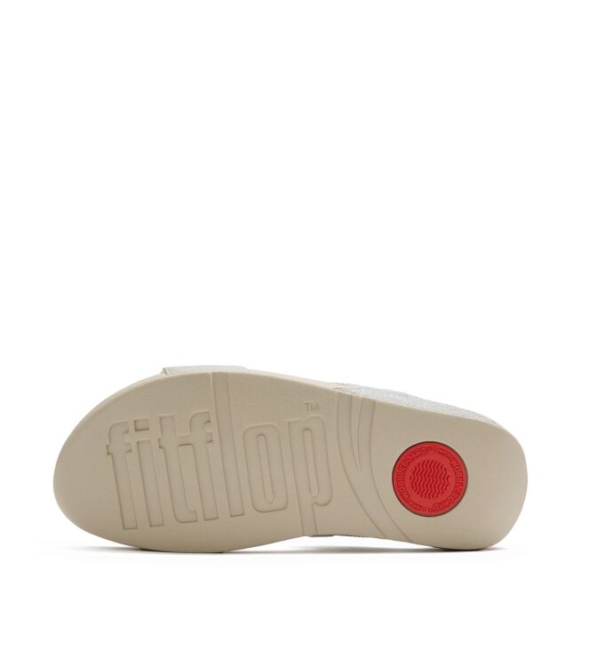 FitFlop lulu shimmerglitz slides platino Direct leverbaar uit de webshop van www.meijerink-schoenen.nl/