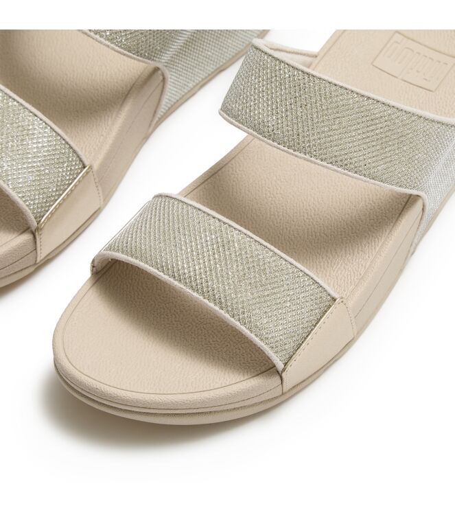 FitFlop lulu shimmerglitz slides platino Direct leverbaar uit de webshop van www.meijerink-schoenen.nl/