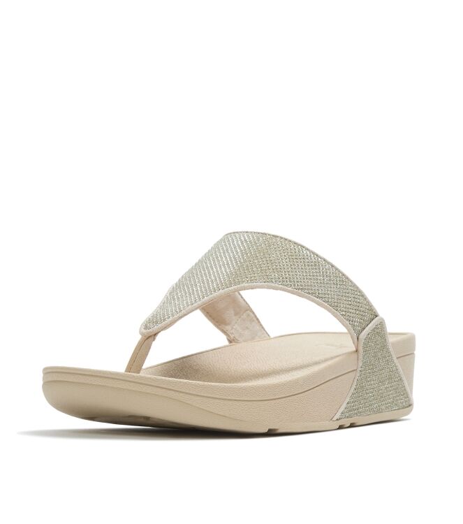 FitFlop lulu shimmerglitz toe-post sandals platino Direct leverbaar uit de webshop van www.meijerink-schoenen.nl/